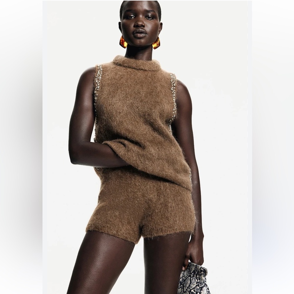 H&M Edition New RHINESTONE-EMBELLISHED TOP + Shorts